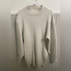 H&M women’s size XL sweater dress cowl neck long sleeve cream knit casual cozy